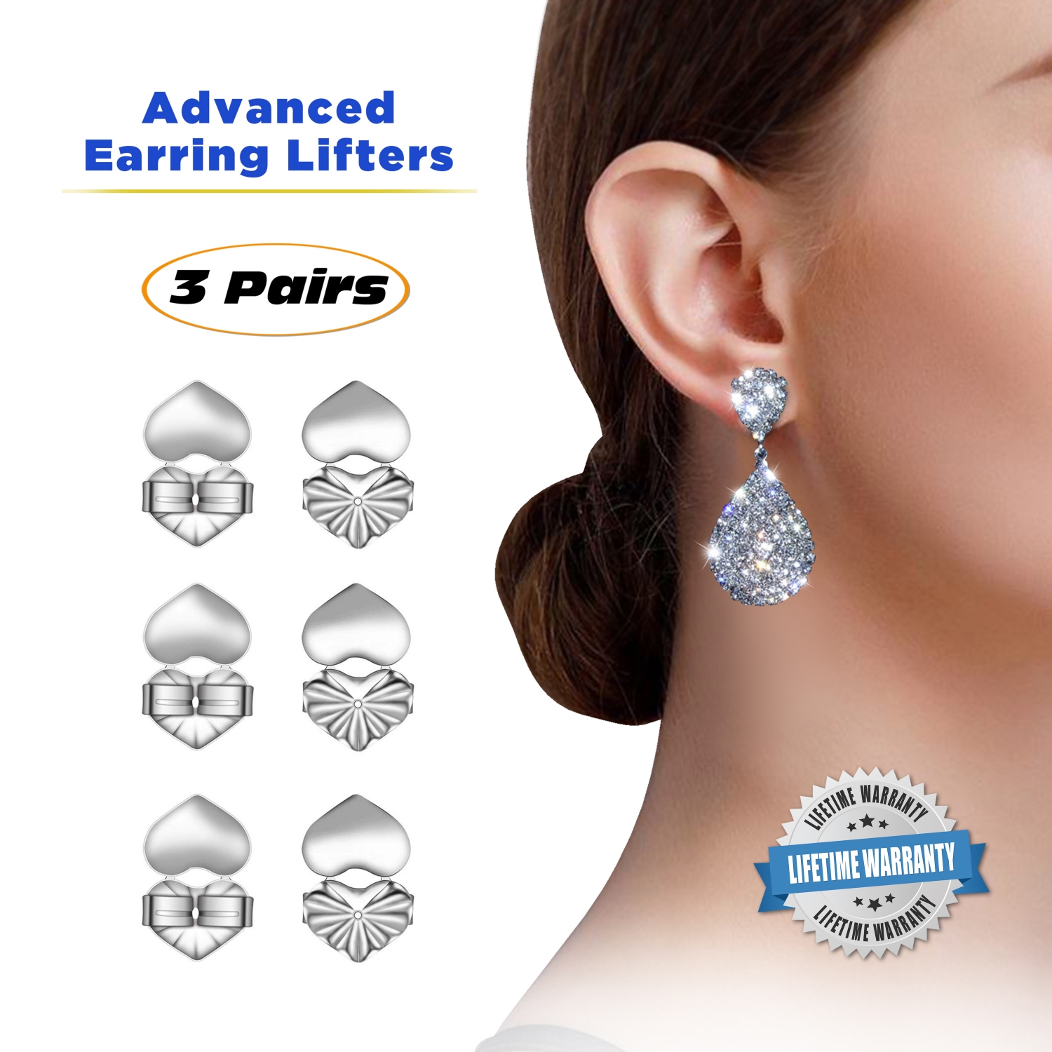 Earring Backs Adjustable Earring Lifters for Earring Support